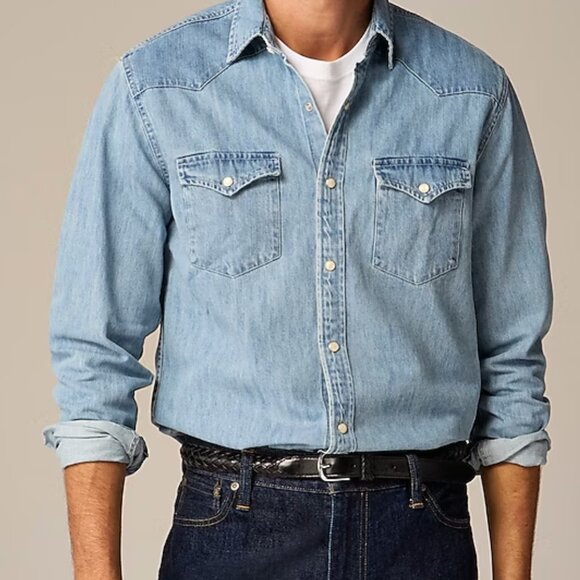 J. Crew Factory Other - J. Crew Midweight denim western shirt Size Small